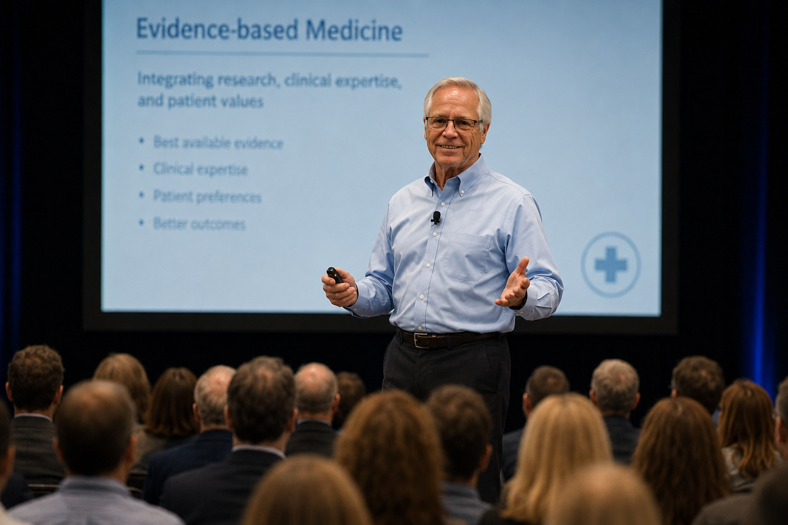 Dr. David B. Phillips presenting to a medical audience.
